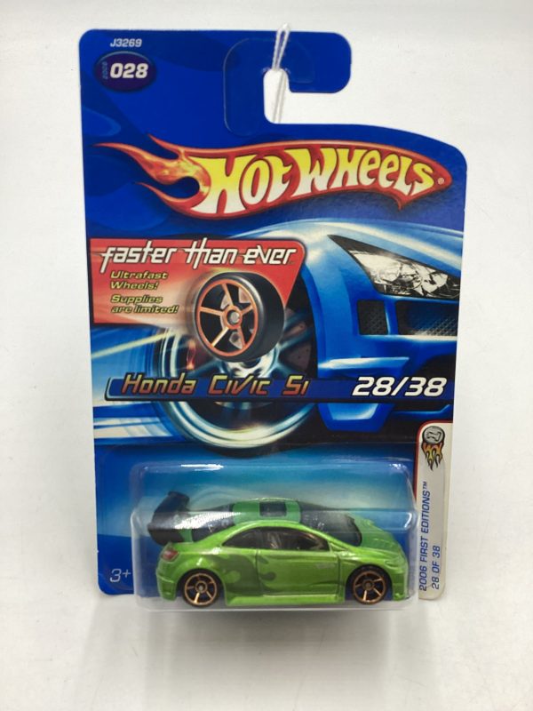 2006 Hot wheels #028 Faster Than Ever Green Honda Civic Si Fashion