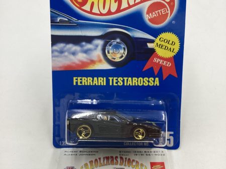 1991 Hot wheels #35 Gold Medal Speed Black Ferrari Testarossa 3 spoke Online now