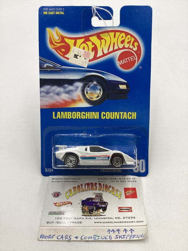 1991 Hot wheels #60 White Lamborghini Countach Online Hot Sale