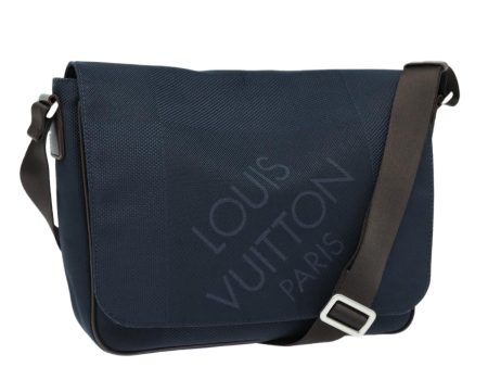 LOUIS VUITTON Damier Geant Petite Message Shoulder Bag Navy N41127 Auth ar12407 Hot on Sale