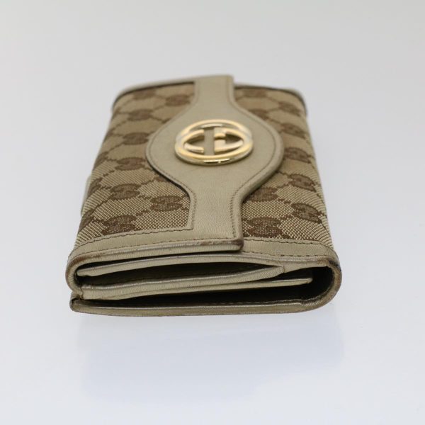 GUCCI GG Canvas Interlocking Long Wallet Beige 282426 yk8207 For Cheap