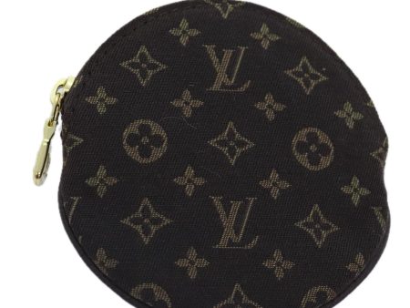 LOUIS VUITTON Mini Lin Porte Monnaie Round Coin Purse Ebene M95232 Auth am6940 Supply