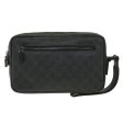 GUCCI GG Canvas Clutch Bag PVC Leather Black 162784 ki2694 Online now