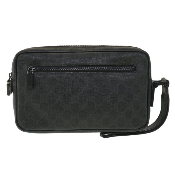 GUCCI GG Canvas Clutch Bag PVC Leather Black 162784 ki2694 Online now