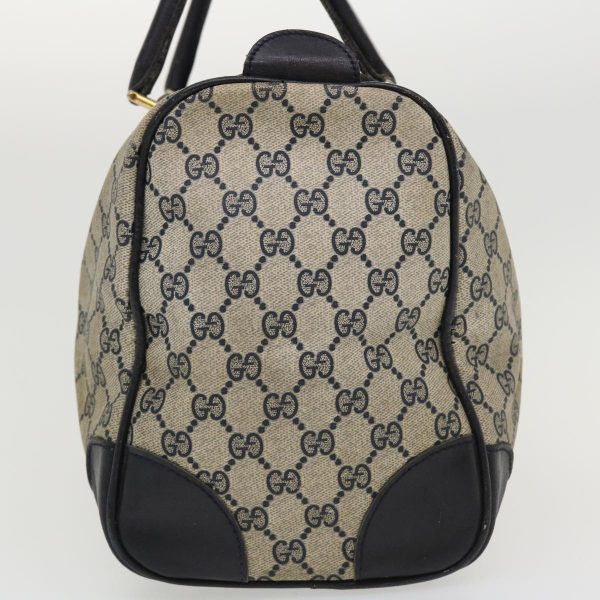 GUCCI GG Canvas Boston Bag PVC Leather Gray Navy th3293 Online