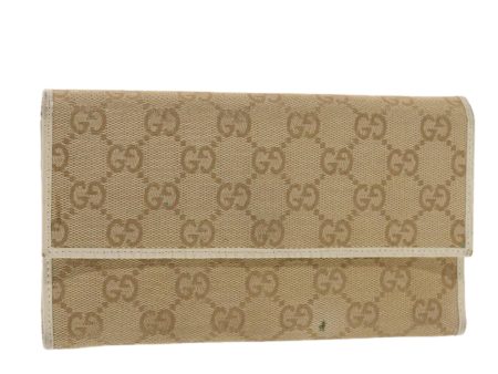 GUCCI GG Canvas Long Wallet Beige 257303 50817 Sale