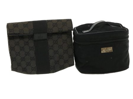 GUCCI GG Canvas Pouch 2Set Black ar8632 Hot on Sale