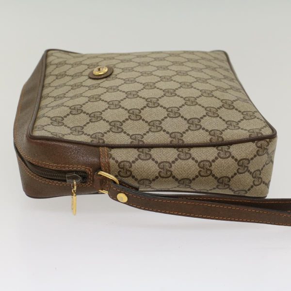 GUCCI GG Canvas Clutch Bag PVC Leather Beige yb355 Online