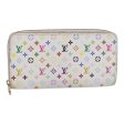 LOUIS VUITTON Monogram Multicolor Zippy Wallet White M60241  86348 For Sale