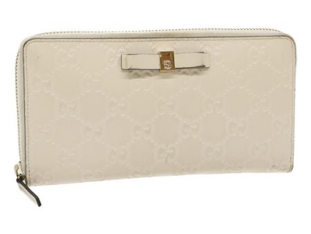 GUCCI GG Canvas Guccissima Long Wallet White 30393 Supply