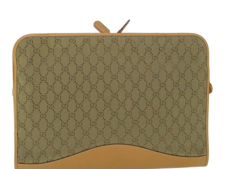 GUCCI GG Canvas Clutch Bag Leather Beige 54130 Sale