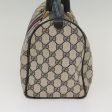 GUCCI GG Canvas Sherry Line Boston Bag Gray Red Navy 54384 For Cheap