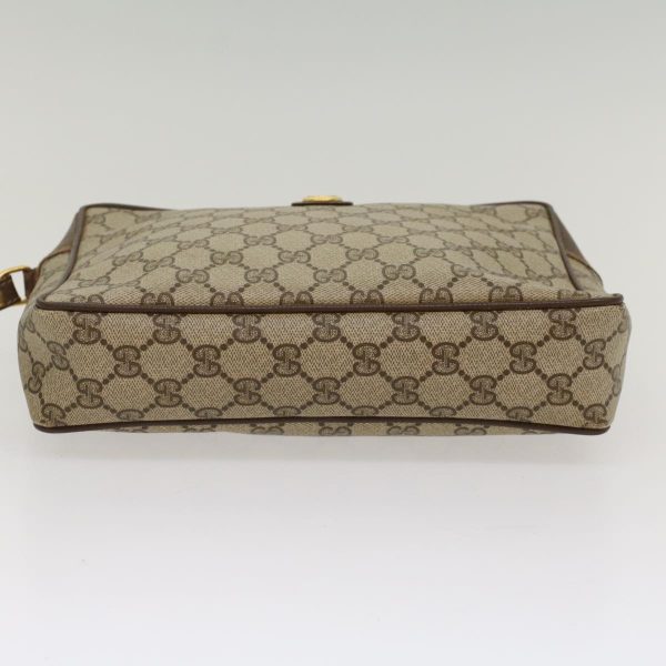 GUCCI GG Canvas Clutch Bag PVC Leather Beige yb355 Online