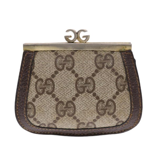 GUCCI GG Canvas Coin Purse PVC Leather Beige 50822 Online Sale