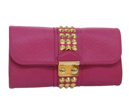 LOUIS VUITTON Monogram Pochette Courtney Bag Embossed leather Pink Auth yk14516A Online Sale