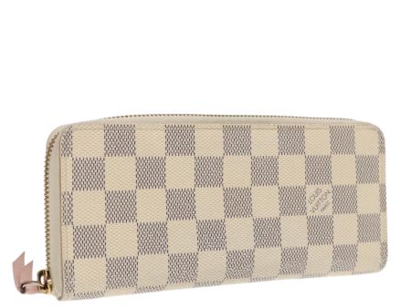 LOUIS VUITTON Damier Azur Portefeuille Clemence Long Wallet N61264 Auth 91180 on Sale