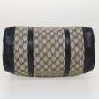 GUCCI GG Canvas Boston Bag PVC Leather Gray Navy th3293 Online