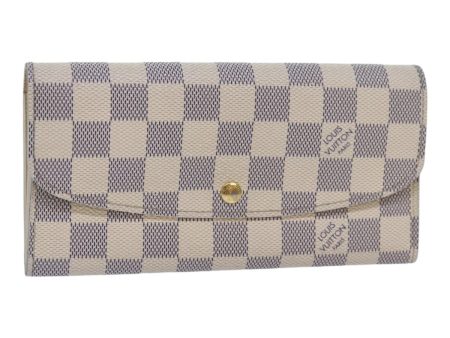 LOUIS VUITTON Damier Azur Portefeuille Emily Long Wallet N41625  ki4863 Hot on Sale