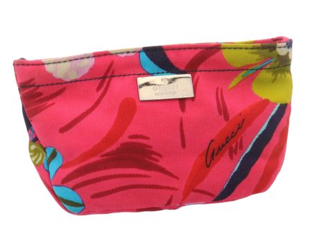 GUCCI Floral Pouch Nylon Pink fm1065 Fashion