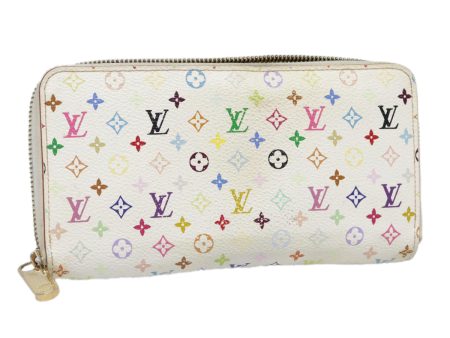 LOUIS VUITTON Monogram Multicolor Zippy Wallet White M60241  90678 For Sale