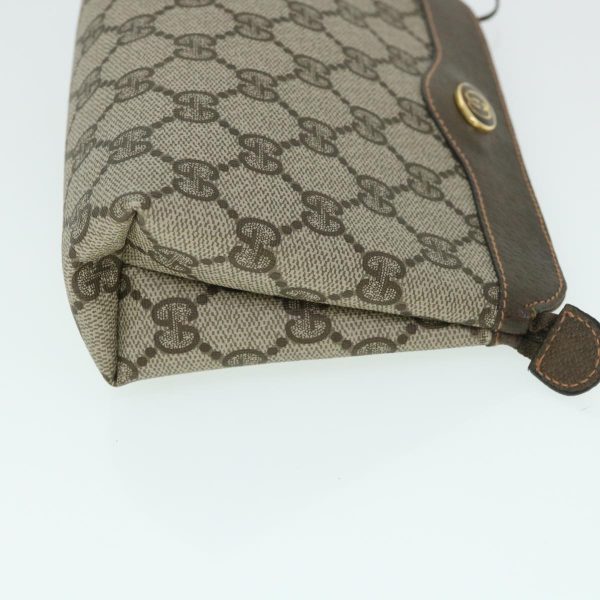 GUCCI GG Canvas Pouch PVC Leather Beige 89 01 020 ac2194 Fashion