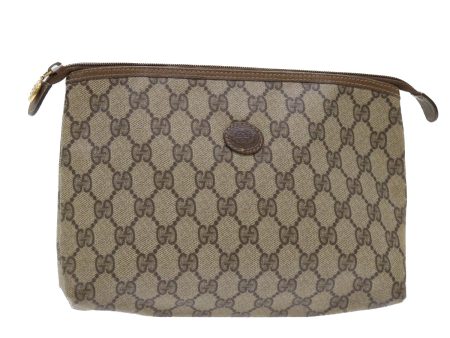 GUCCI GG Canvas Pouch PVC Leather Beige 50547 Online