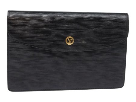 LOUIS VUITTON Epi Montaigne 23 Clutch Bag Black M52662  88335 Cheap