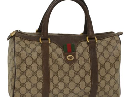 GUCCI GG Canvas Web Sherry Line Boston Bag Beige Red 40.02.007 yk8190B Fashion