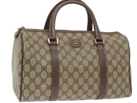 GUCCI GG Canvas Boston Bag PVC Leather Beige 50592 Online Hot Sale