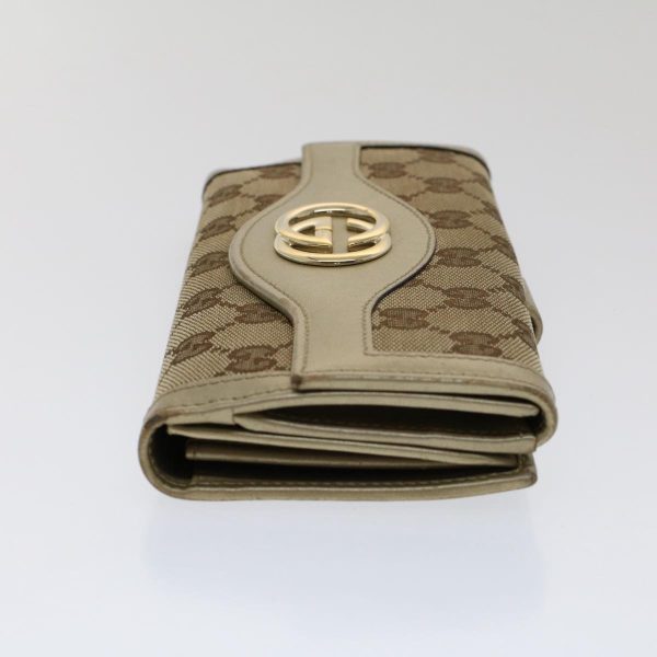 GUCCI GG Canvas Interlocking Long Wallet Beige 282426 yk8207 For Cheap