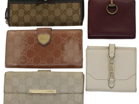 GUCCI GG Canvas Jackie Web Sherry Line Wallet 5Set Beige Wine Red bs7300 Sale