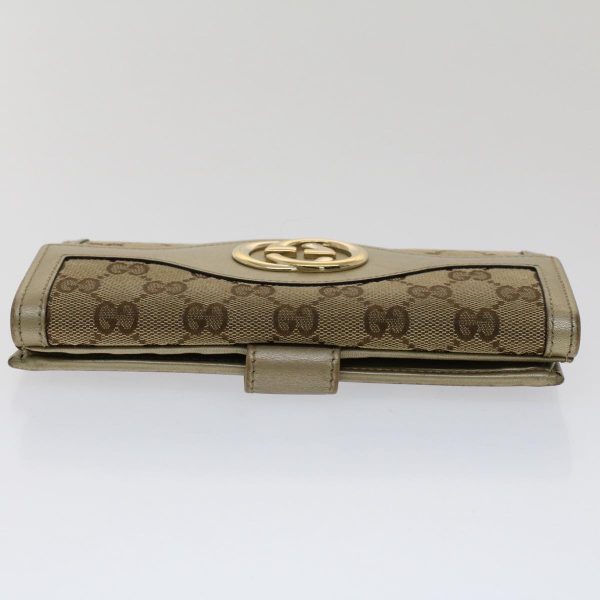 GUCCI GG Canvas Interlocking Long Wallet Beige 282426 yk8207 For Cheap