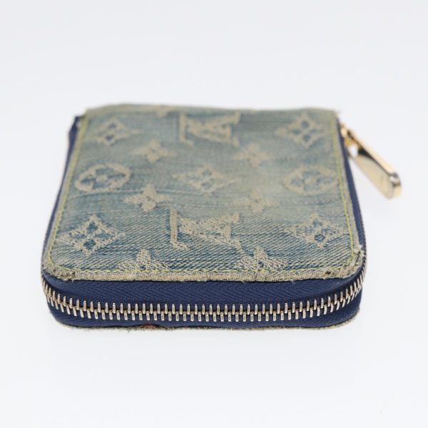 LOUIS VUITTON Monogram Denim Mini Zippy Wallet Wallet Blue M95342  89480 For Sale