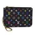 LOUIS VUITTON Monogram Multicolor Pochette Cles NM Purse Black M93735 Auth 87690 Fashion