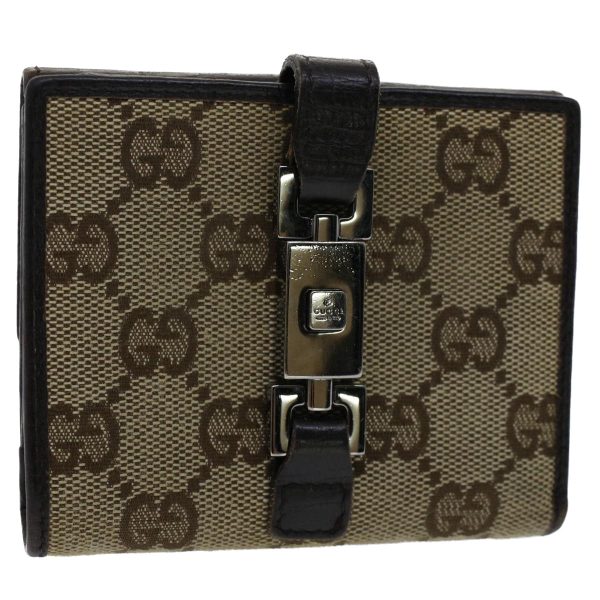 GUCCI GG Canvas Jackie Wallet Leather Beige 05479 fm2637 Online