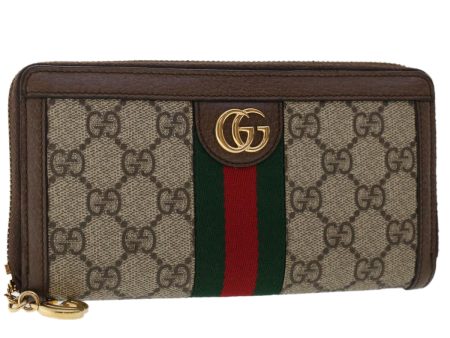 GUCCI GG Canvas Web Sherry Line Ophidia Long Wallet Beige Red 523154 49471 Hot on Sale