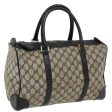 GUCCI GG Canvas Boston Bag PVC Leather Gray Navy th3293 Online