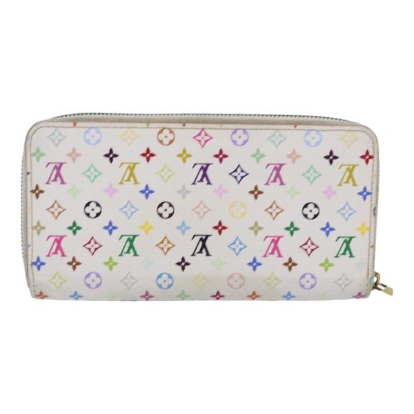 LOUIS VUITTON Monogram Multicolor Zippy Wallet White M60241  86348 For Sale