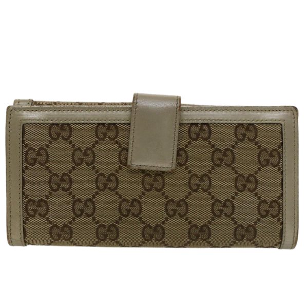 GUCCI GG Canvas Interlocking Long Wallet Beige 282426 yk8207 For Cheap