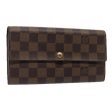 LOUIS VUITTON Damier Ebene Portefeuille Sarah Long Wallet N60491  88866 Sale