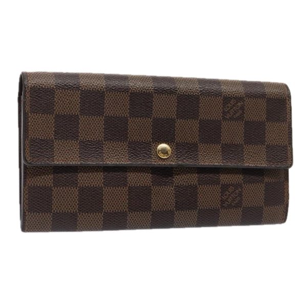 LOUIS VUITTON Damier Ebene Portefeuille Sarah Long Wallet N60491  88866 Sale