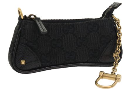 GUCCI GG Canvas Coin Purse Black 120973 1669 54454 For Discount