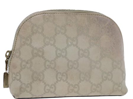 GUCCI GG Canvas Guccissima Pouch White 50993 Hot on Sale