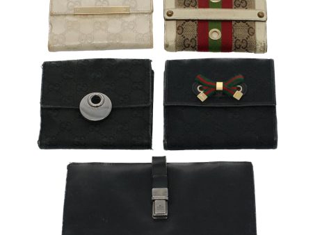 GUCCI GG Canvas Web Sherry Line Wallet Leather 5Set Beige Red black bs8401 Online now