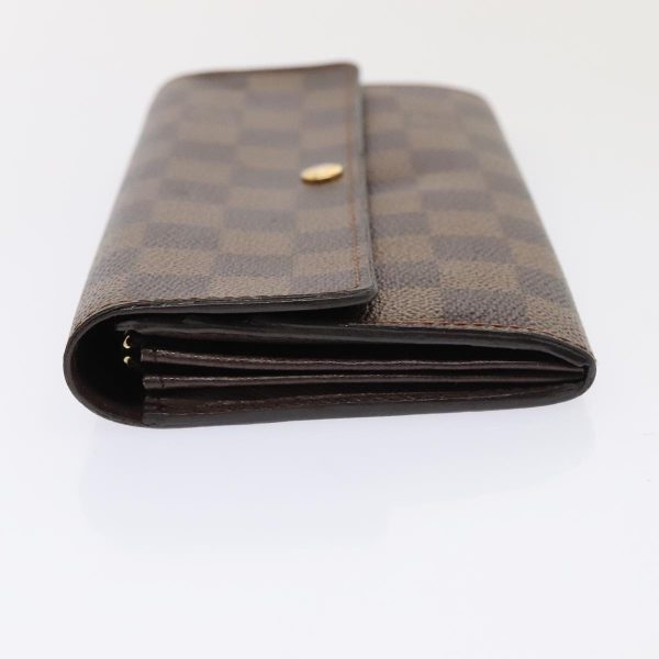 LOUIS VUITTON Damier Ebene Portefeuille Sarah Long Wallet N60491  88866 Sale