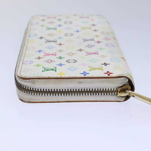 LOUIS VUITTON Monogram Multicolor Zippy Wallet White M60241  86348 For Sale