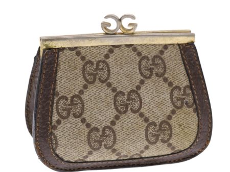 GUCCI GG Canvas Coin Purse PVC Leather Beige 50822 Online Sale