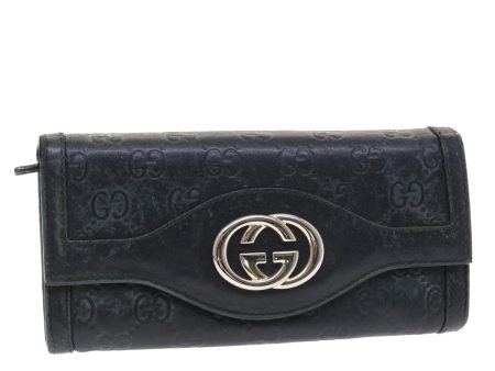 GUCCI GG Canvas Guccissima Long Wallet Black 49845 Sale