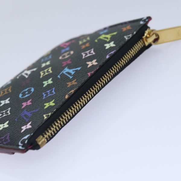 LOUIS VUITTON Monogram Multicolor Pochette Cles NM Purse Black M93735 Auth 87690 Fashion