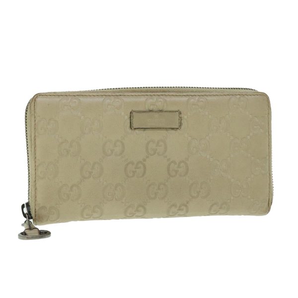 GUCCI GG Canvas Guccissima Long Wallet Beige 224246 51375 Discount